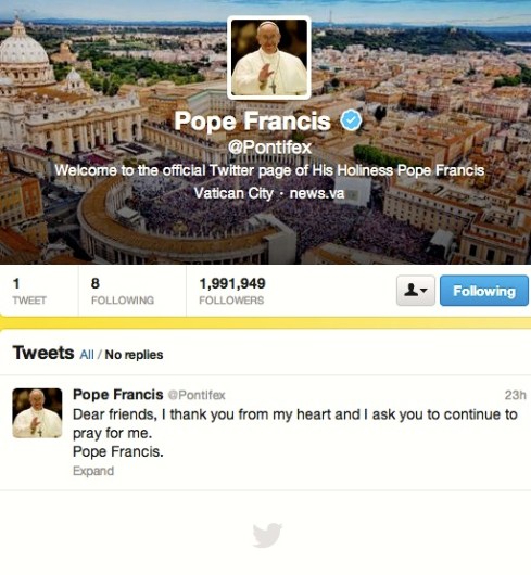 Pope Francis x 26 english tweet